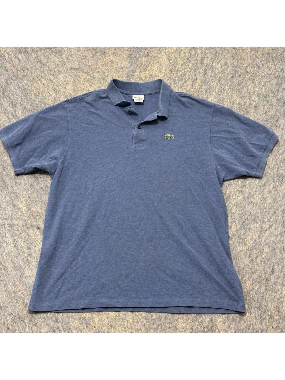 Lacoste Polo Shirt Men XL Blue Short Sleeve Cotton Crocodile Logo Size 8